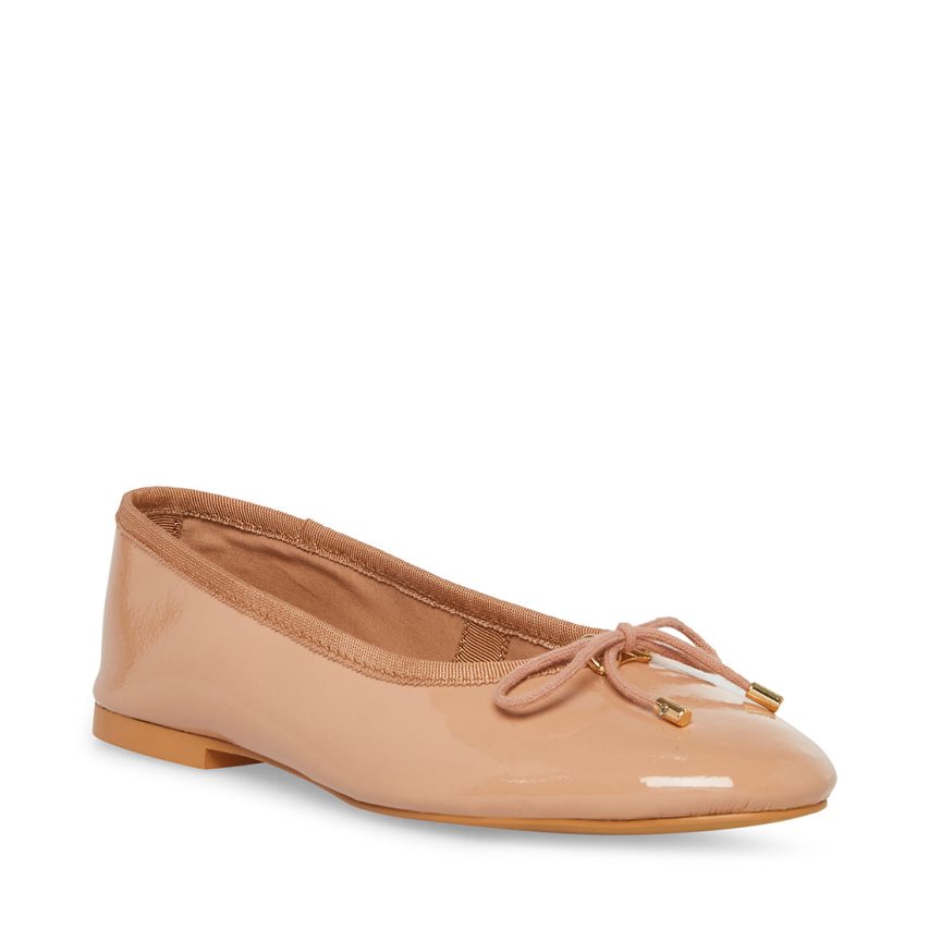 Beige Steve Madden Blossoms Patent Women's Ballet Flats | PH 0617KFW